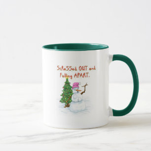 Mug Drôle dessin de Noël de dame bonhomme de neige