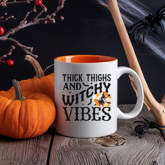 Mug drôle d'Halloween avec sorcière noire et plein (Créateur téléchargé)