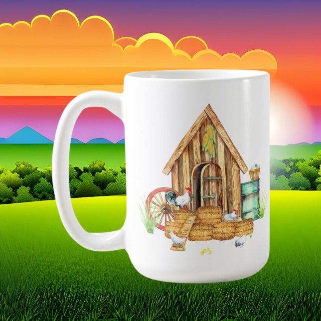 Mug drôle dingue poule dame ajouter du texte (Créateur téléchargé)