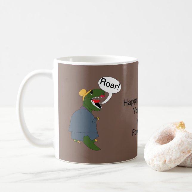 Mug Drôle Dinosaure Femme Boss Personnaliser (Avec donut)