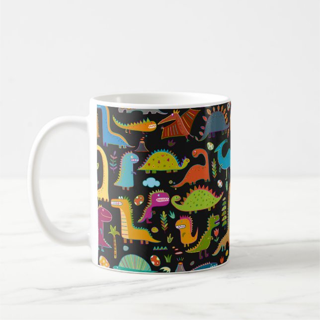 Mug Drôle dinosaure sans couture motif (Gauche)