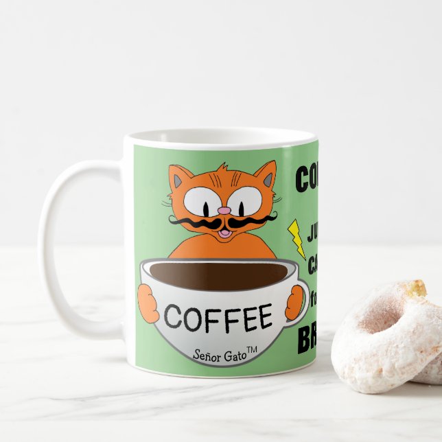 Mug Drôle Dit Cartoon Chat (Avec donut)