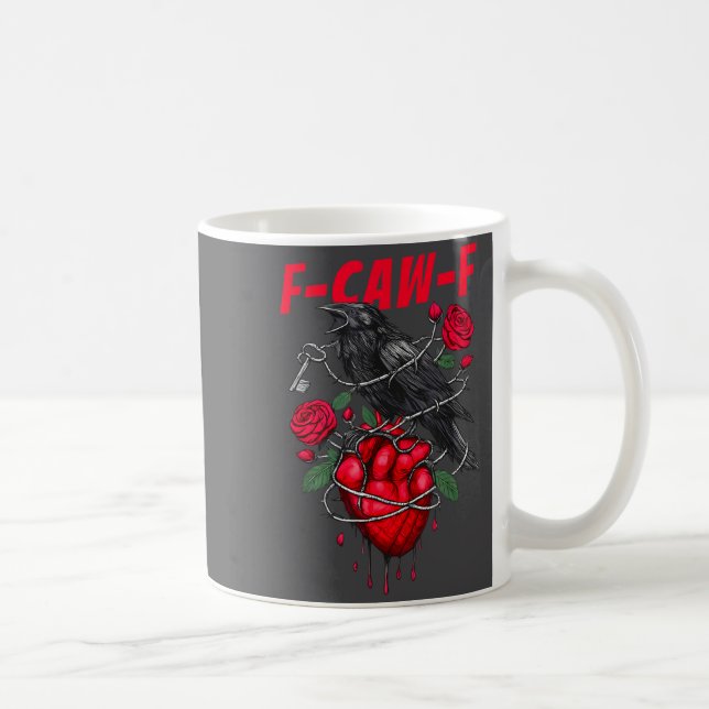 Mug Drôle d'oiseau noir F-caw-f Anti Saint Valentin Cé (Droite)