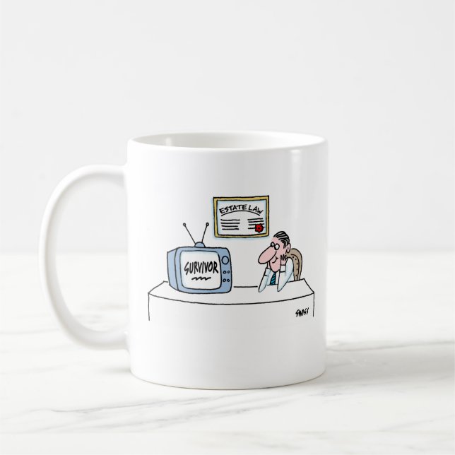 Mug Drôle Droit immobilier Probant Avocat Cartoon Drôl (Gauche)