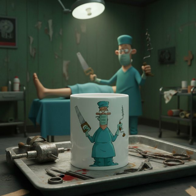 Mug Drôle Drôle Chirurgien Cartoon Hilarious Humour Mé (Créateur téléchargé)