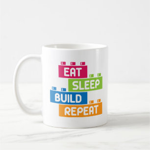 Mug Drôle Eat Sleep Build Répétition Cool Blocks Build