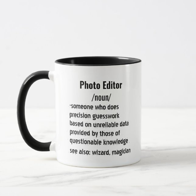 Mug Drôle Éditeur de photos Définition cadeaux pour ho (Gauche)
