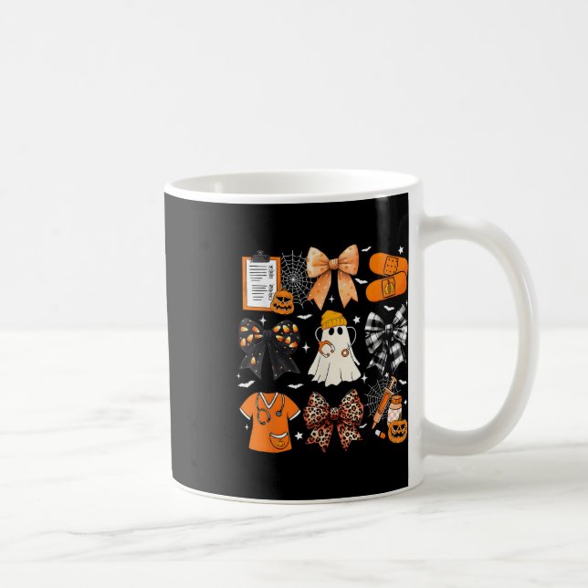 Mug Drôle Fantôme Joyeux Halloween Coquette Bow Se Éff (Droite)