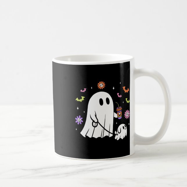 Mug Drôle Fantôme Marche Chien Éffrayant Fantôme Hallo (Droite)