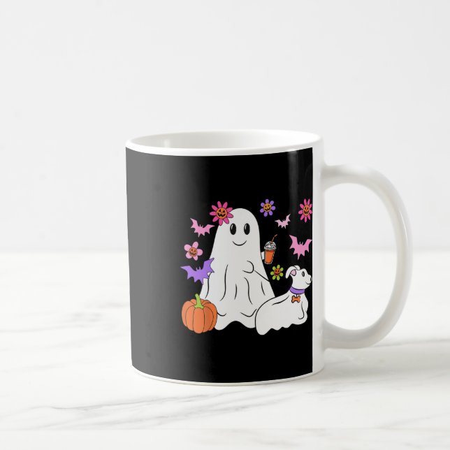 Mug Drôle Fantôme Marche Chien Éffrayant Fantôme Hallo (Droite)