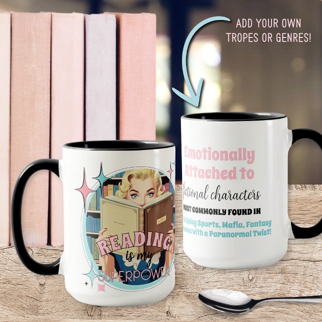 Mug Drôle Fiction Romance Livre Lovers Citation (unique book lovers coffee mug for romance tropes genres gift idea for her sayings quotes for fiction)