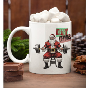 Mug Drôle Fitness Noël Vies de Noël Barbell Père Noël