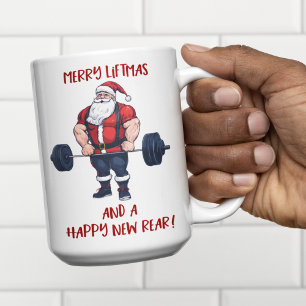 Mug Drôle Fitness Noël Vies de Noël Barbell Père Noël