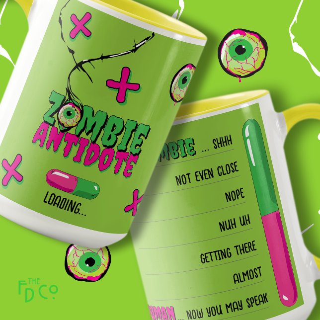 Mug Drôle Funky Cute Zombie Antidote Chargement.. (Créateur téléchargé)