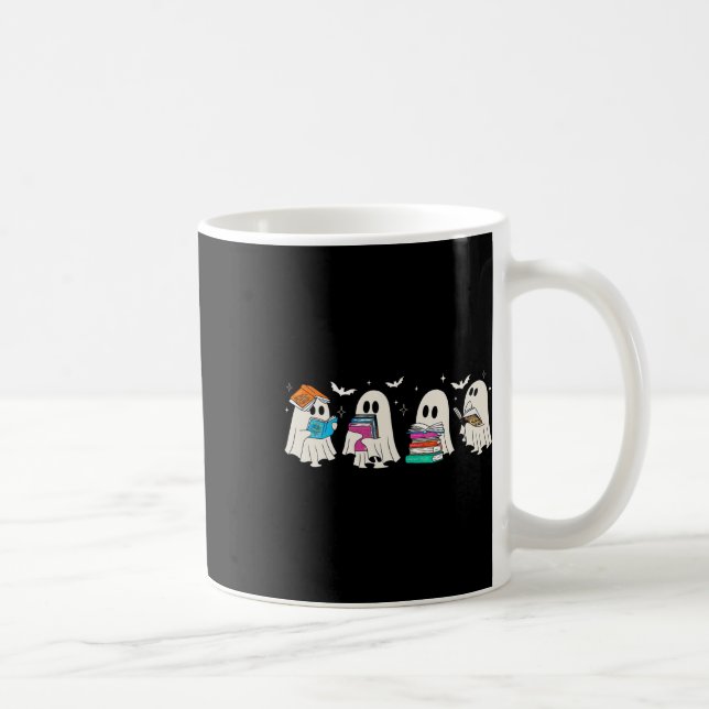 Mug Drôle Ghost Livre Lecture Halloween Livres Lover T (Droite)