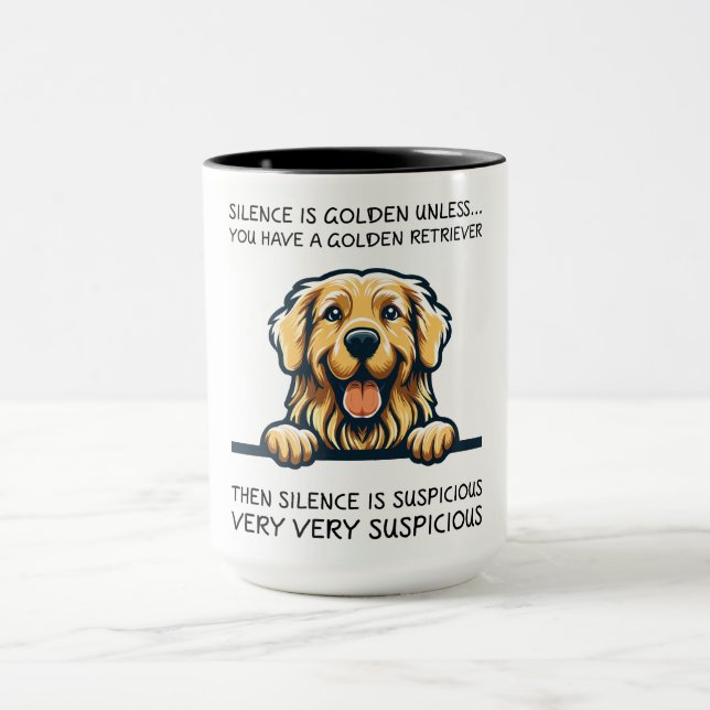 Mug Drôle Golden Retriever Chien (Centre)