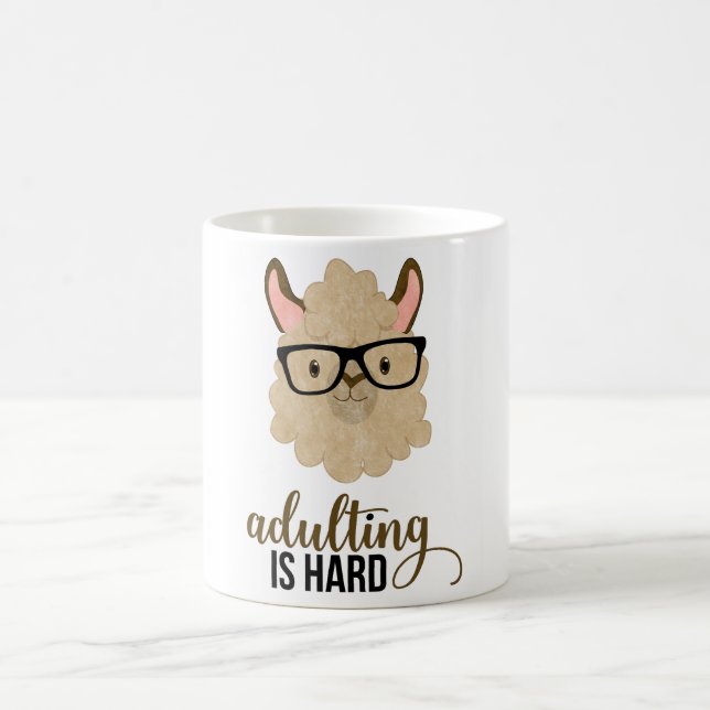 Mug Drôle Grandir est dur Hipster Lama (Centre)