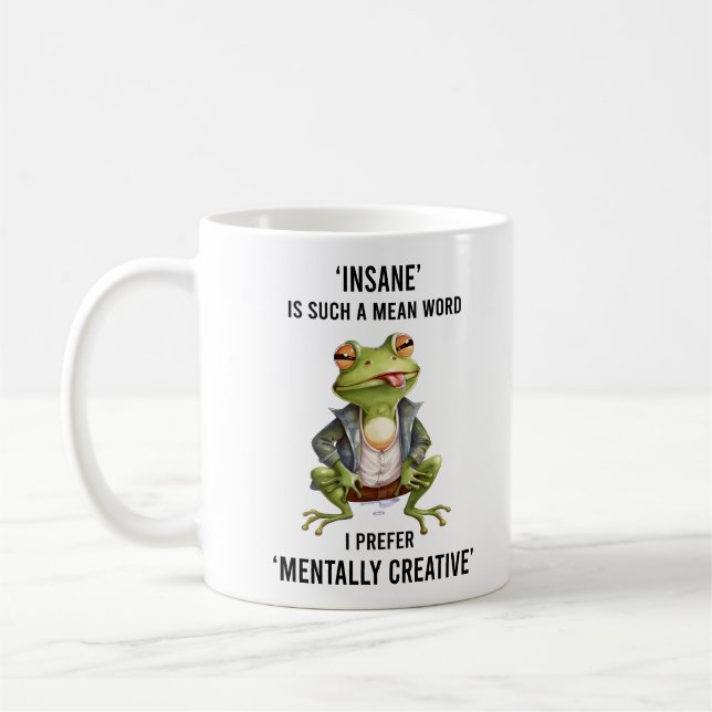 Mug Drôle grenouille folle dire (Gauche)
