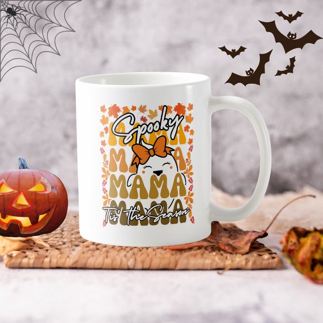 Mug Drôle Groovy Halloween Maman Fantôme Mignon Automn (Créateur téléchargé)
