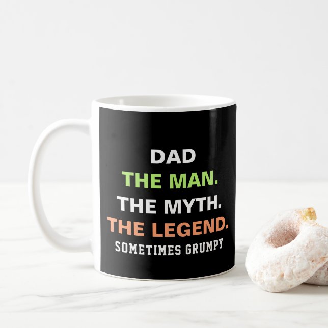Mug Drôle Grumpy Dad Citation Typographie (Avec donut)