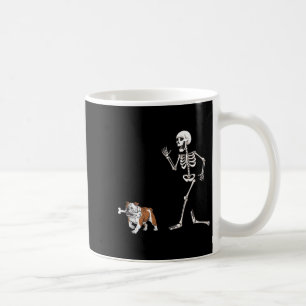 Mug Drôle Halloween Bulldog Et Squelette