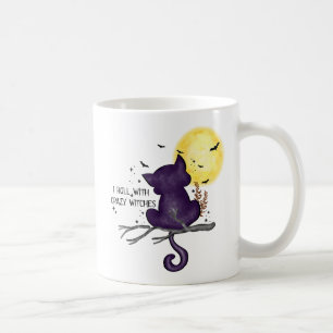 Mug Drôle Halloween Chat noir et Lune magique