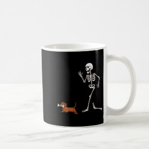 Mug Drôle Halloween Dachshund Et Skeleton