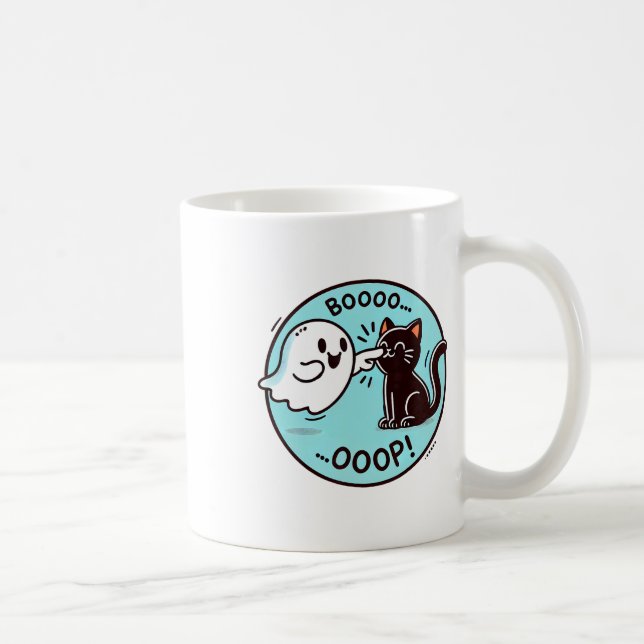 Mug Drôle Halloween Ghost Black Cat Boop Easy Lazy Cos (Droite)