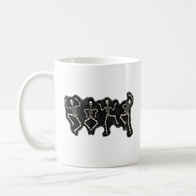 Mug Drôle Halloween Lover Dance avec le squelette (Gauche)