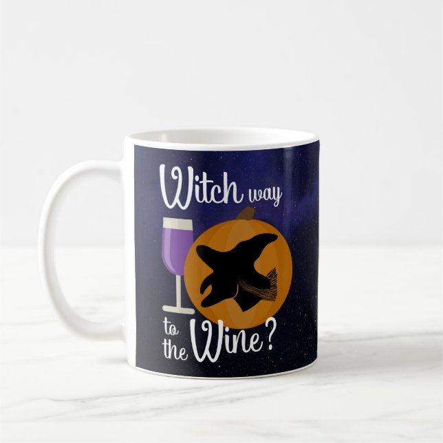 Mug Drôle Halloween sorcière chemin vers le Citrouille (Gauche)
