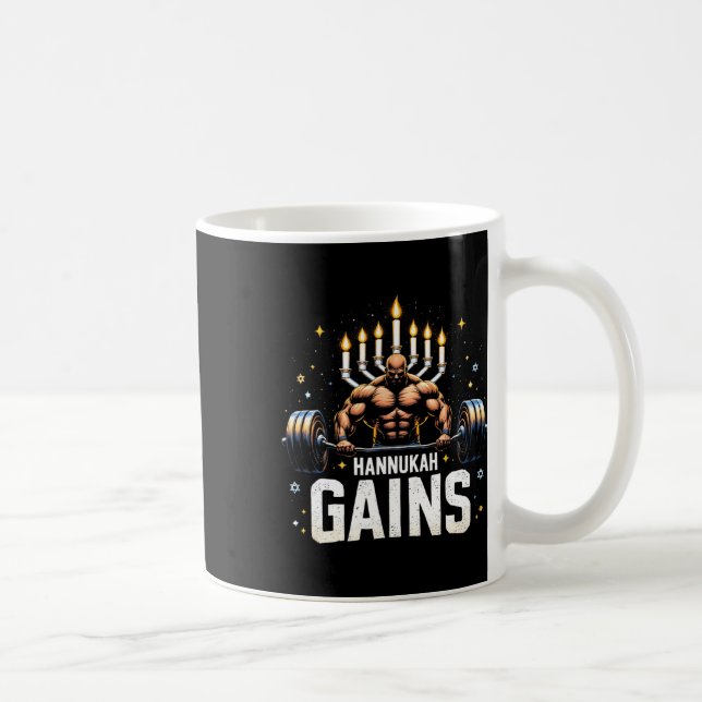 Mug Drôle Hanoukka Gym juif entraînement Hannukah Gain (Droite)