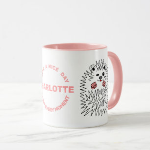 Mug Drôle Hérisson. Bonne Journée Et Votre Nom