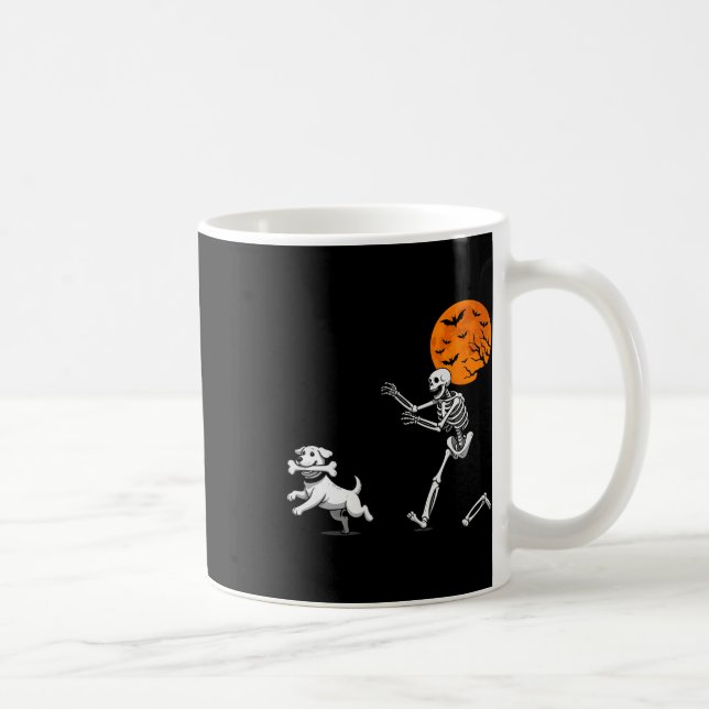 Mug Drôle Humour Éffrayant Halloween squelette chasse  (Droite)
