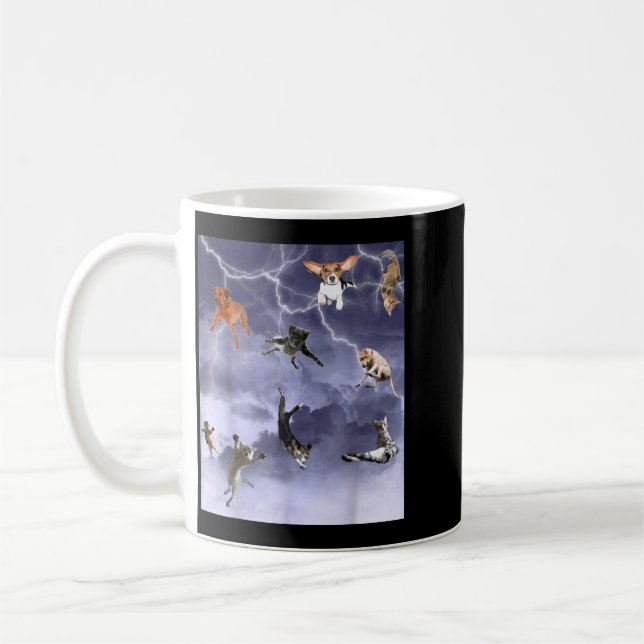 Mug Drôle Il Pleut Des Chats Et Des Chiens (Gauche)
