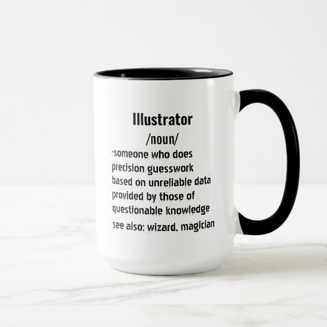 Mug drôle Illustrator Définition cadeaux pour hommes f (Droite)