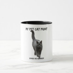 Mug Drôle imprimé chat blanc mon chat envoie ses salut