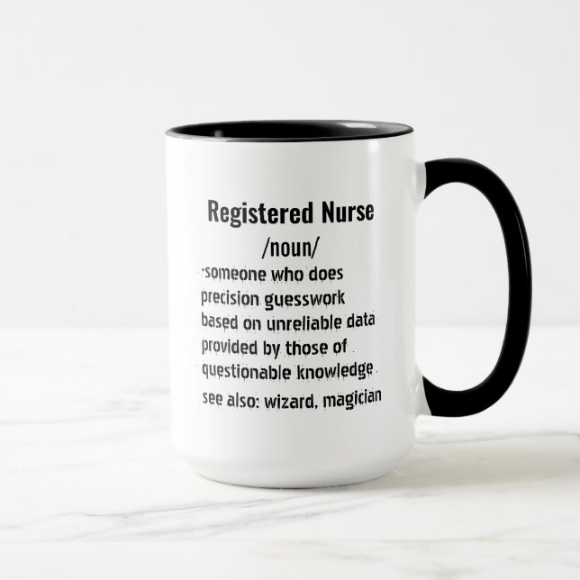 Mug Drôle Infirmière inscrite cadeaux de définition (Droite)