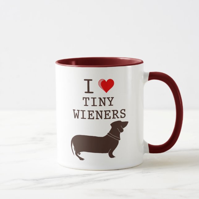 Mug Drôle J'adore le teckel Wiener miniature (Droite)