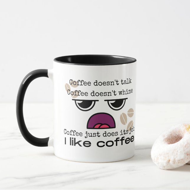 Mug Drôle J'Aime Le Café (Avec donut)