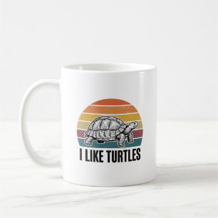 Mug Drôle J'aime Tortues Vintage Gravure T-Shirt Des