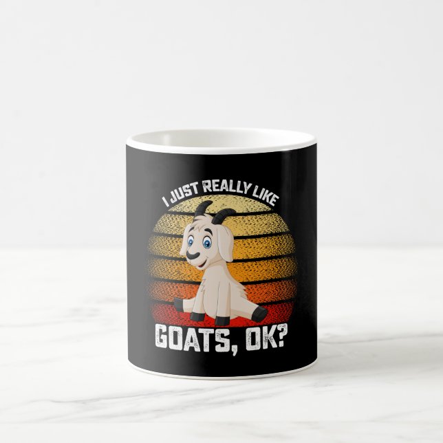 Mug Drôle, j'aime vraiment beaucoup les chèvres OK (Centre)