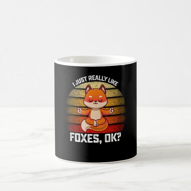 Mug Drôle, j'aime vraiment beaucoup les renards ok (Centre)