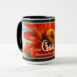 Mug Drôle jardinage dire orange floral zinnia daisy