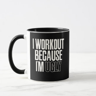 Mug Drôle, je fais du sport parce que je suis moche Hu
