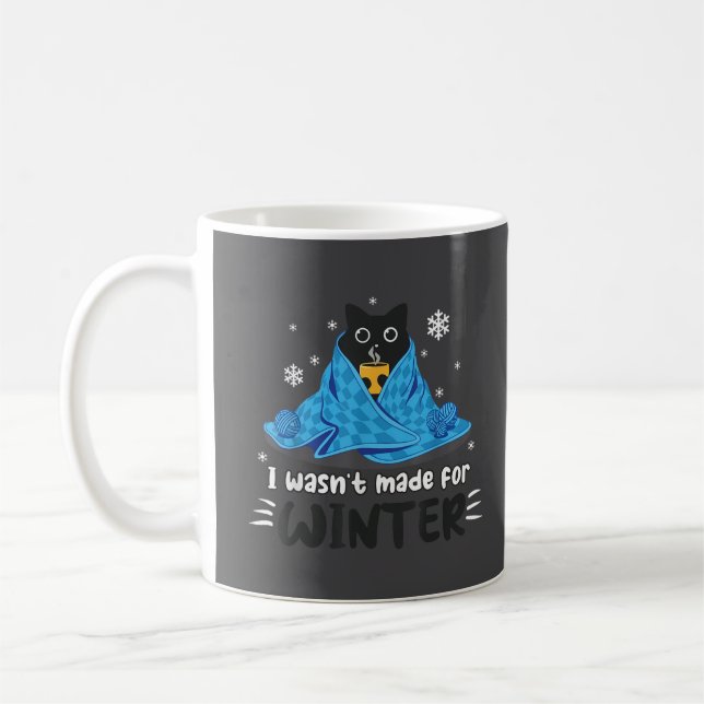 Mug Drôle Je n'étais pas fait pour l'hiver Mignon Chat (Gauche)