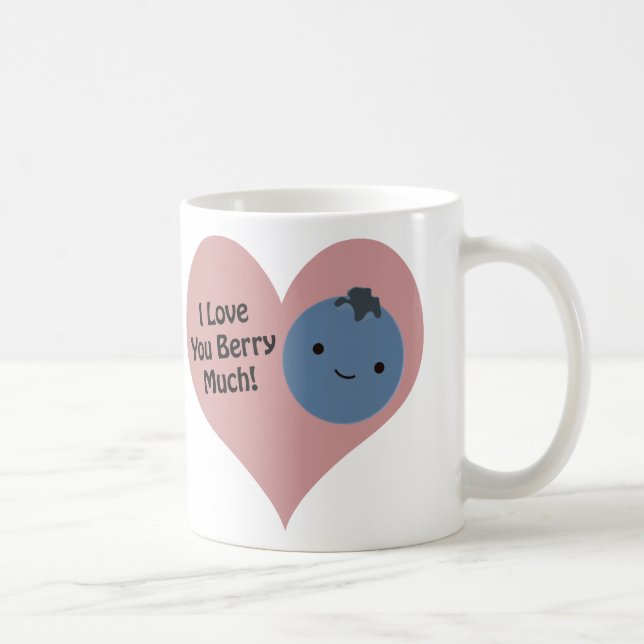 Mug Drôle Je T'Aime Berry Beaucoup mignon Kawaii Blueb (Droite)
