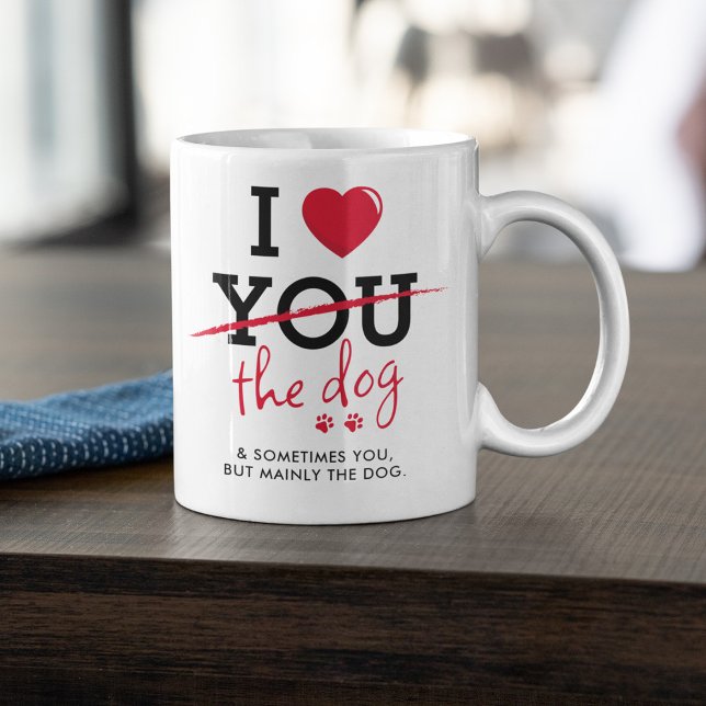 Mug Drôle Je T'aime Le Couple De Chien (Créateur téléchargé)