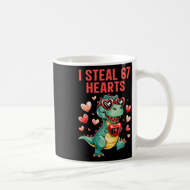 Mug Drôle je vole 67 cœurs T-rex dinosaure Saint-Valen (Droite)