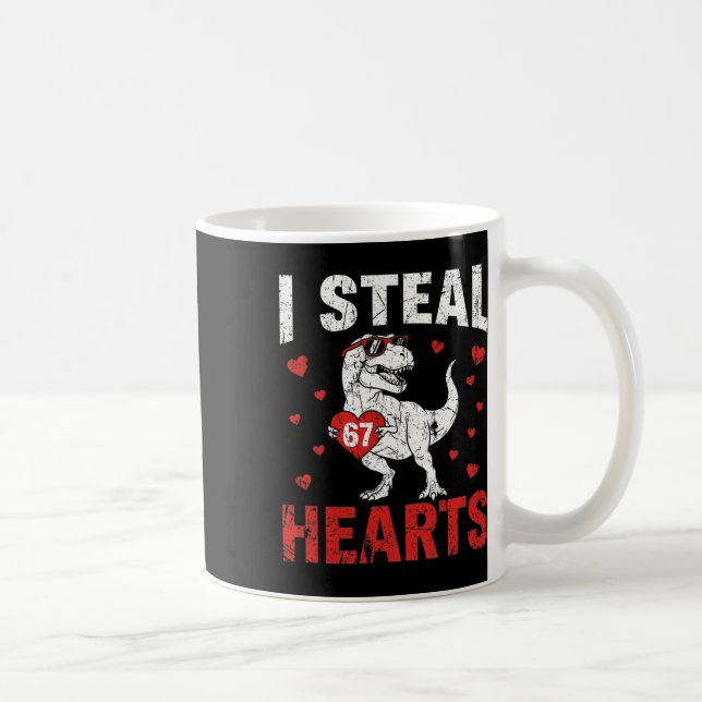 Mug Drôle Je vole des cœurs 67 Saint-Valentin Dinosaur (Droite)