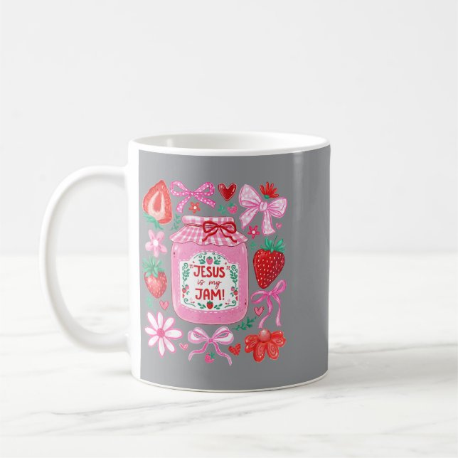 Mug Drôle Jésus Est Mon Jam Mignon Chrétien Fraise (Gauche)